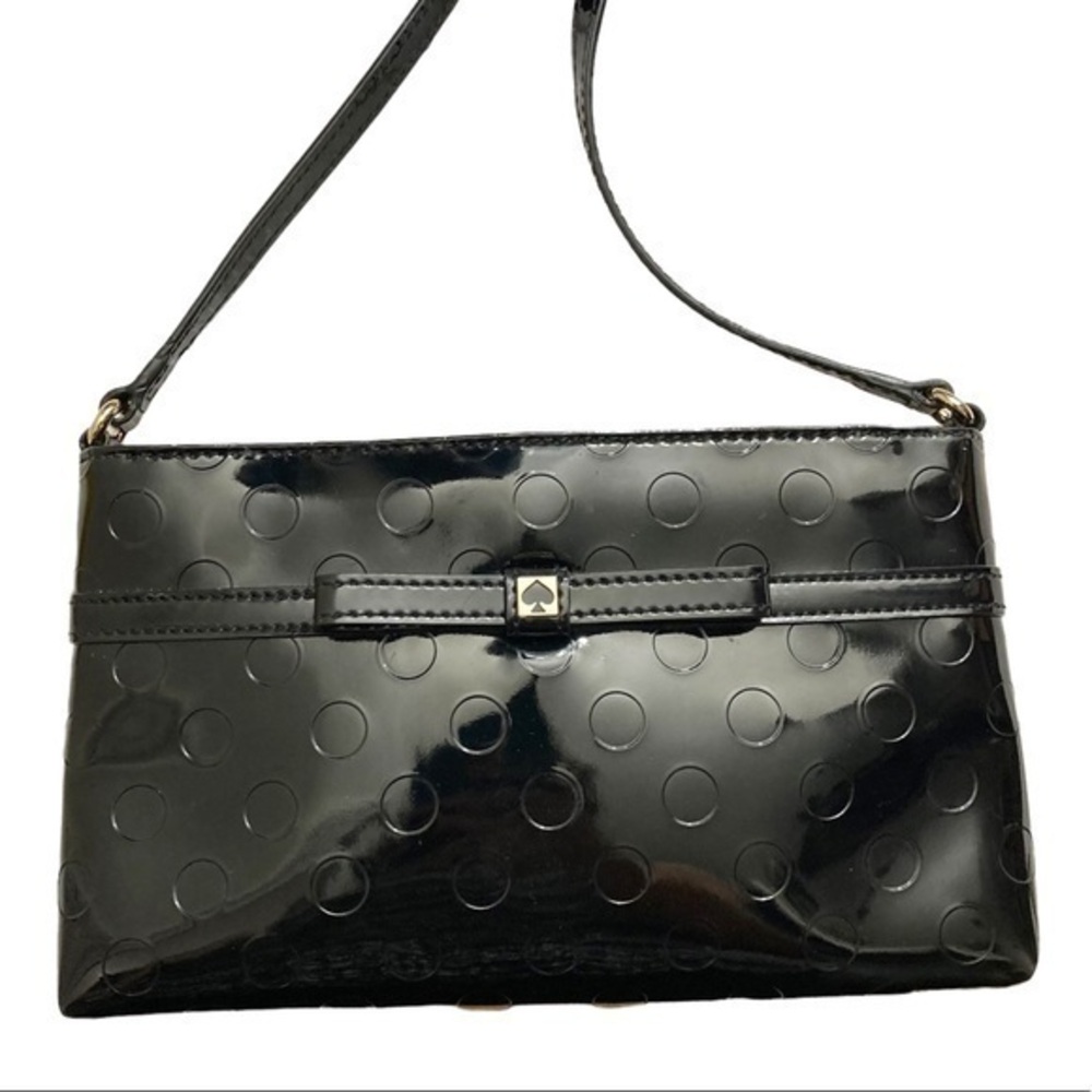 Kate spade black bow polka dot embossed crossbody bag
